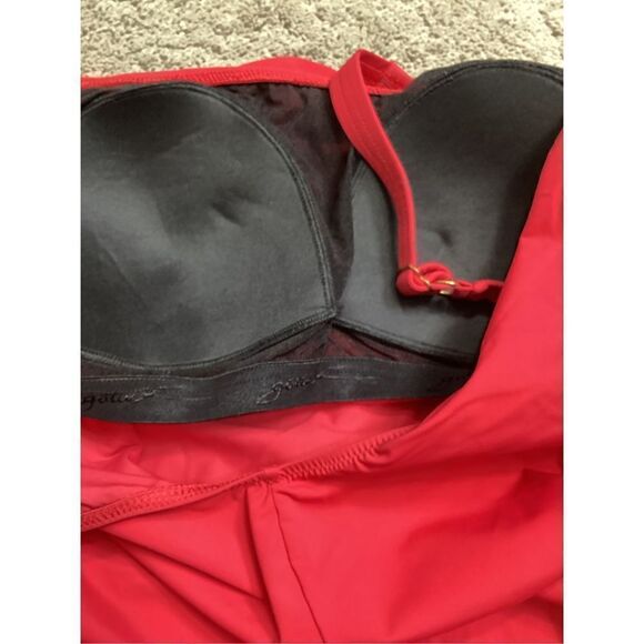 New. GOTTEX red ruched swimsuit. Size 12. Retails $168 - Picture 7 of 7